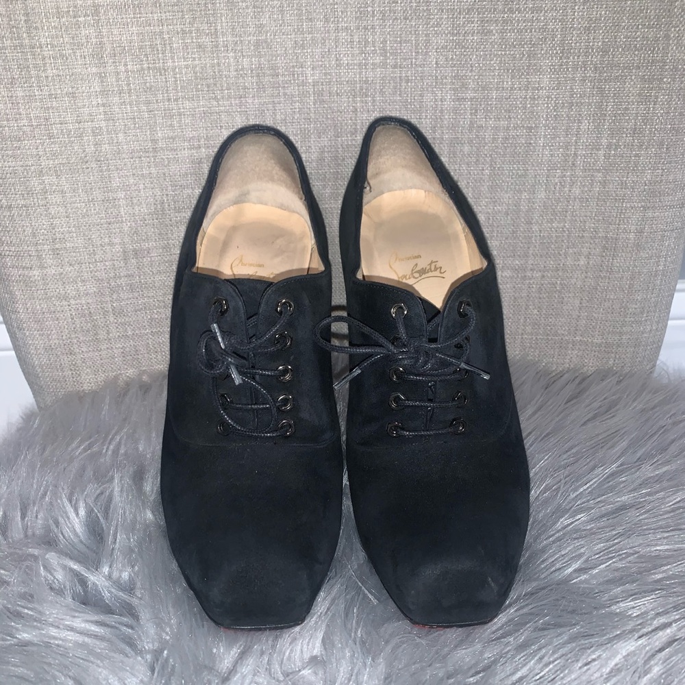 Christian Louboutin black suede booties